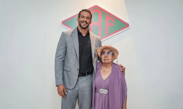 Samir Xaud ao lado de Dona Adelaide na última eleição da Federação Roraimense de Futebol Hélio Garcias Federação Roraimense de Futebol